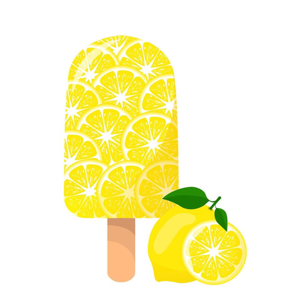 Limone ghiaccio crema. dolce delizioso congelato estate dolce. per etichetta e t camicia disegno, manifesti, loghi, etichette, striscioni, mano, Prodotto confezione disegno, eccetera. vettore illustrazione