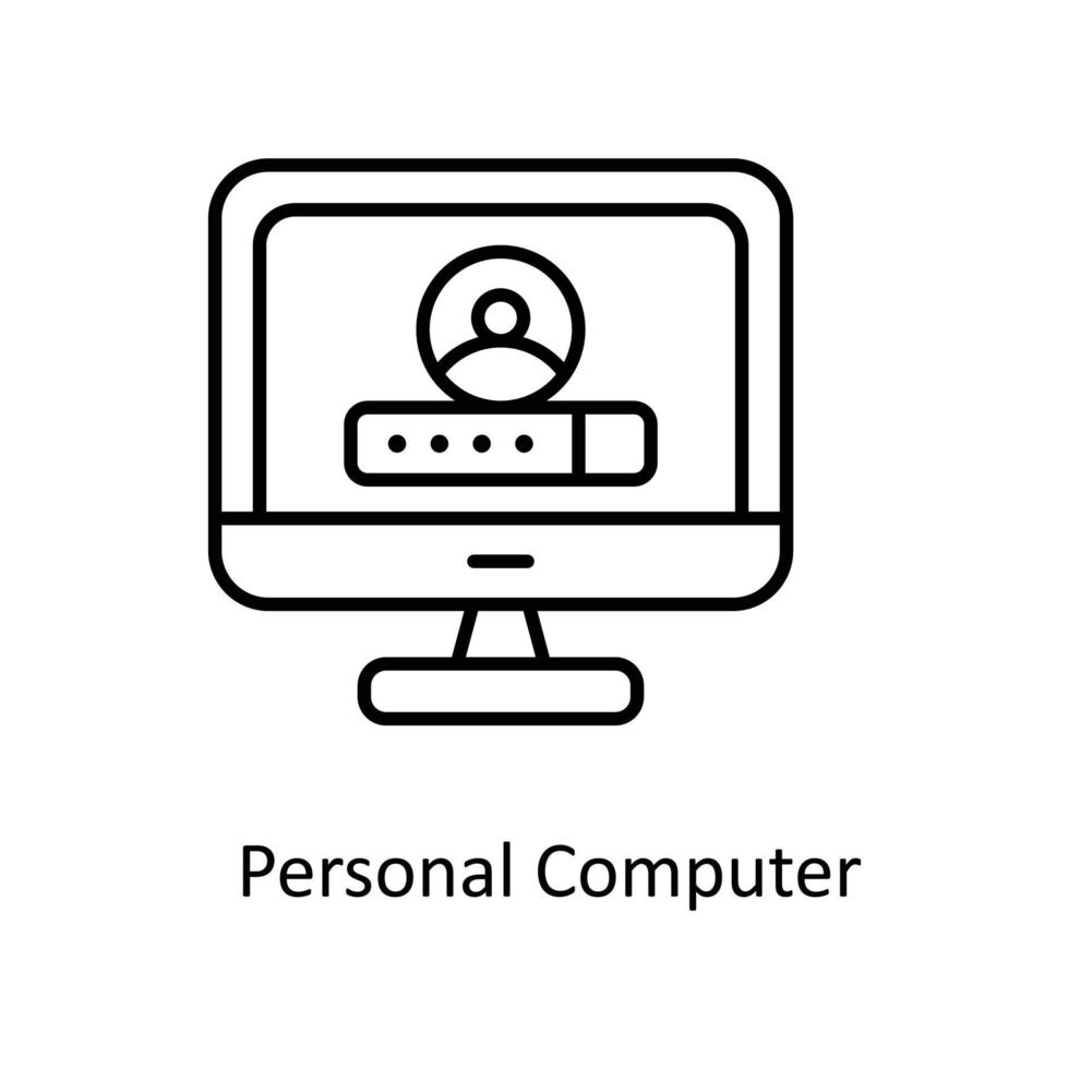 personale computer vettore schema icone. semplice azione illustrazione azione