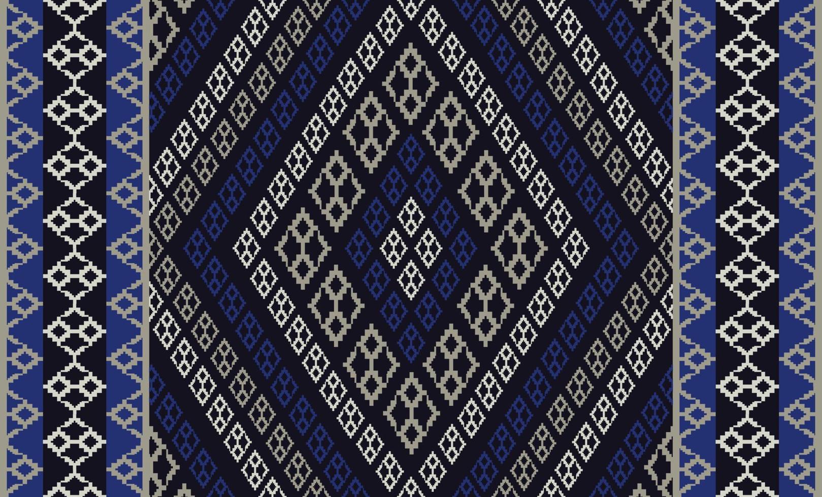 azteco tribale tradizionale blu colore modello per tappeto, la zona tappeto, stuoia, arazzo. tradizionale azteco tribale geometrico piazza diamante modello uso per casa decorazione elementi. etnico pavimento tappeto modello. vettore