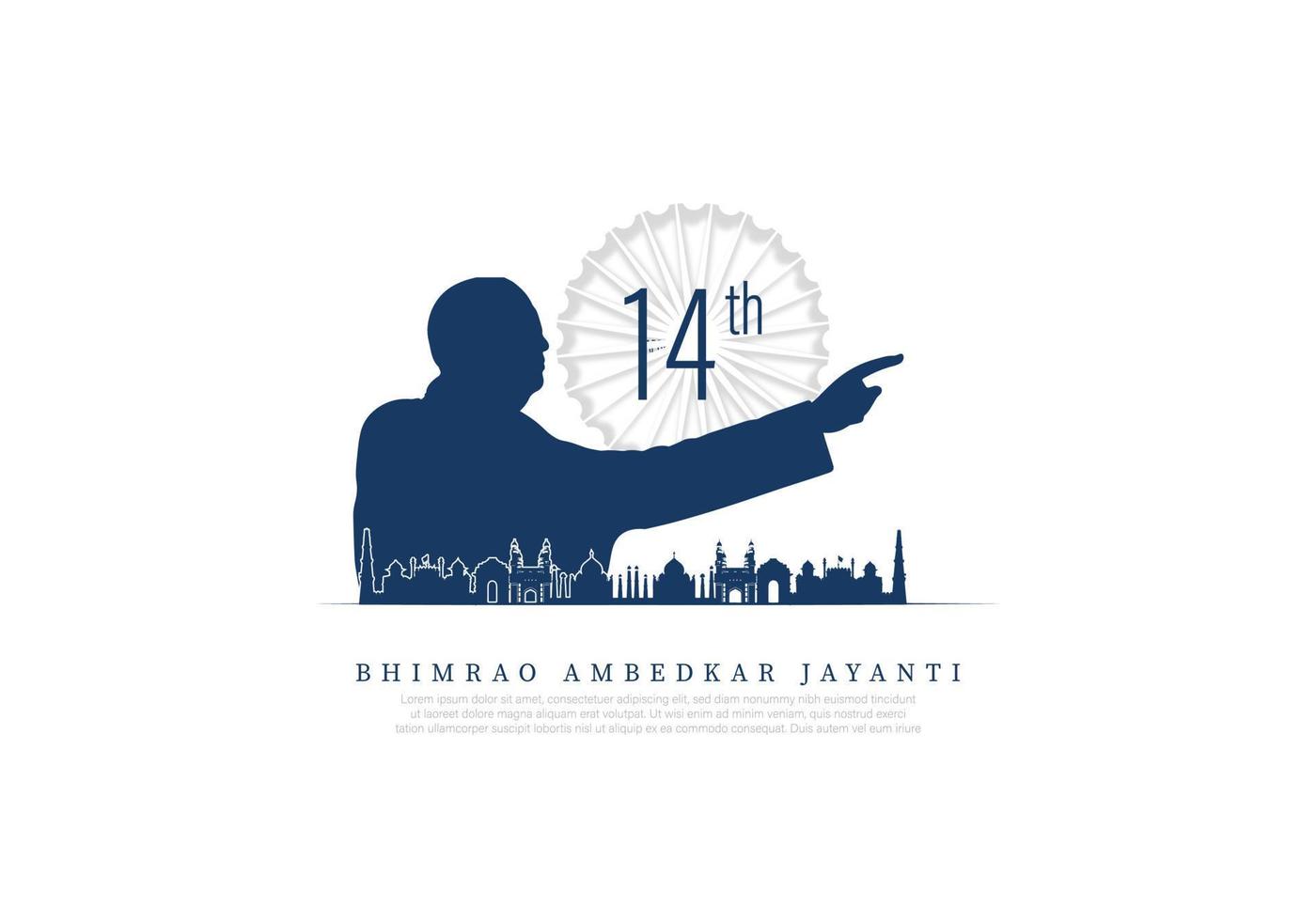 ambedkar jayanti vettore illustrazione, 14 aprile