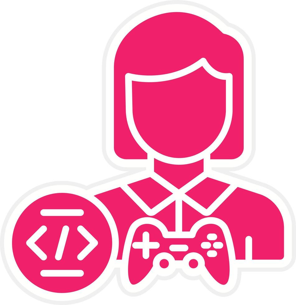 gioco sviluppatore femmina vettore icona stile