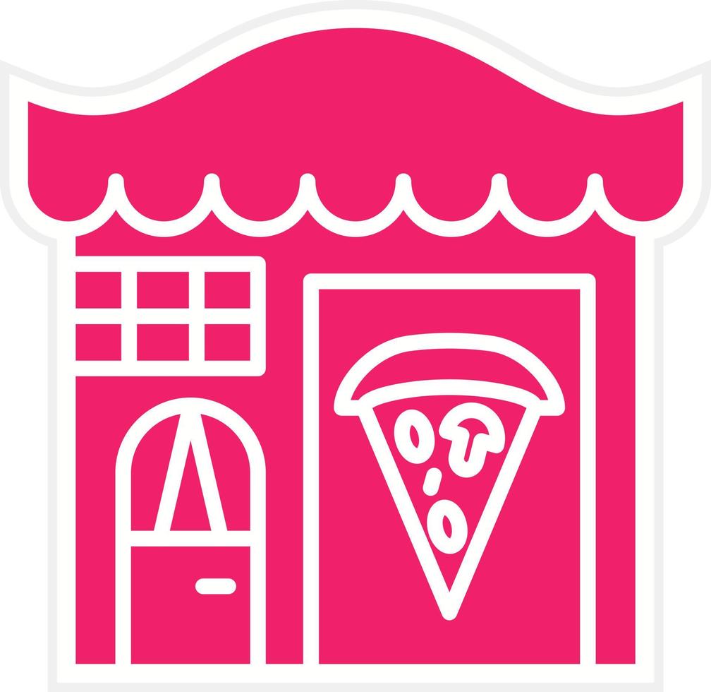 Pizza negozio vettore icona stile