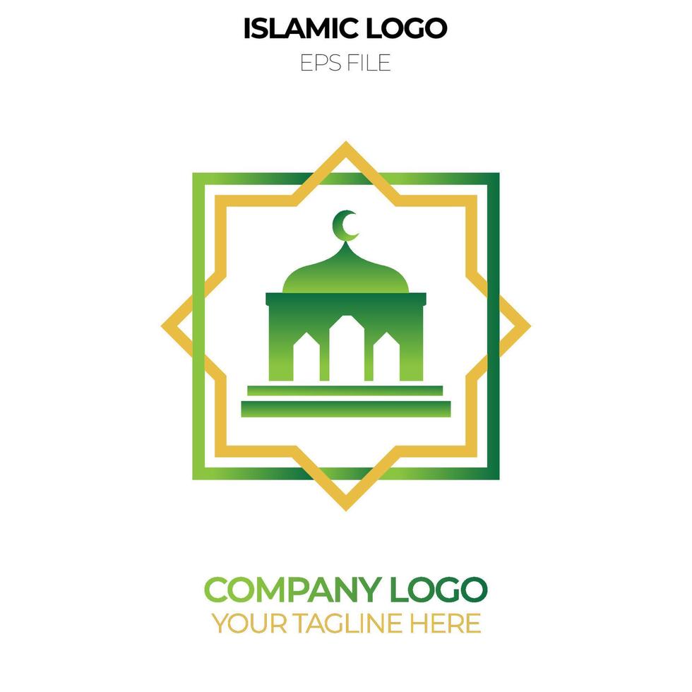 moschea logo illustrazione in forma per islamico azienda vettore