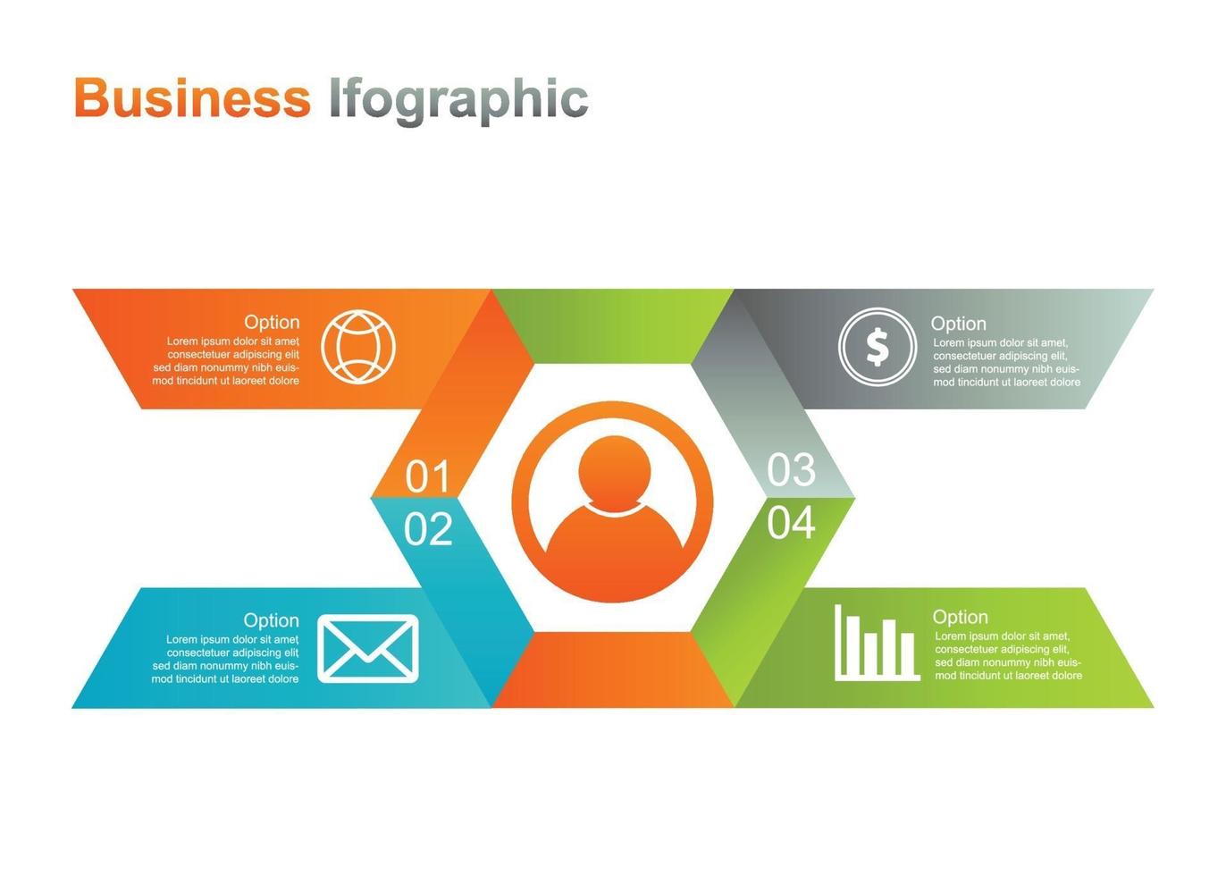 modello di progettazione infograpic aziendale. 4 opzione infografica illustrazione vettoriale. perfetto per marketing, promozione, elemento di design della presentazione vettore