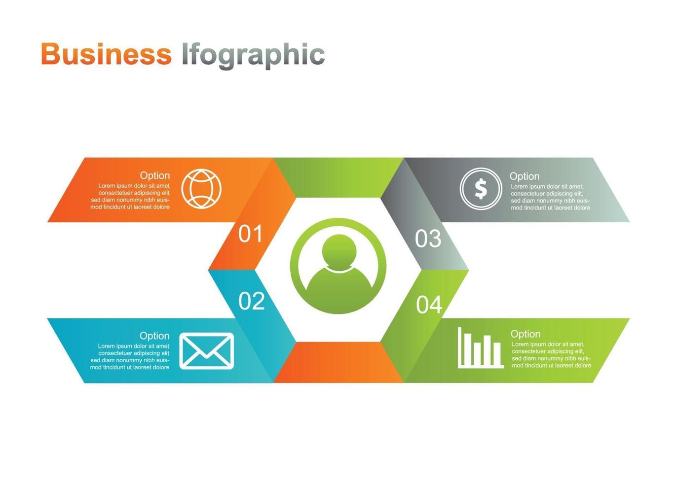 modello di progettazione infograpic aziendale. 4 opzione infografica illustrazione vettoriale. perfetto per marketing, promozione, elemento di design della presentazione vettore