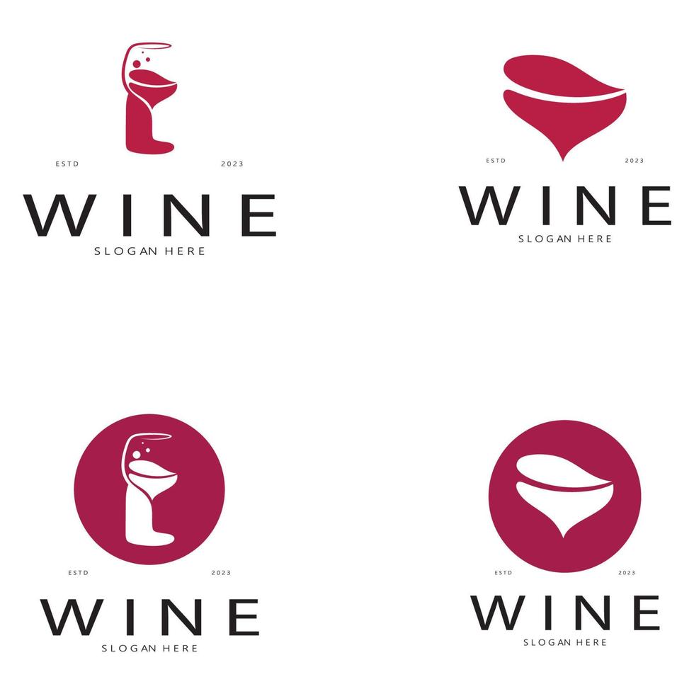 modello di progettazione del logo del vino.illustrazione vettoriale di icona-vettore