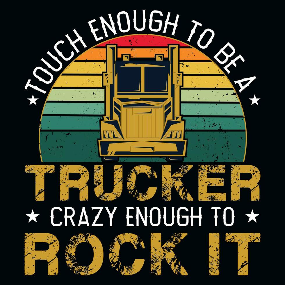 camion guida o tuckerman grafica maglietta design vettore