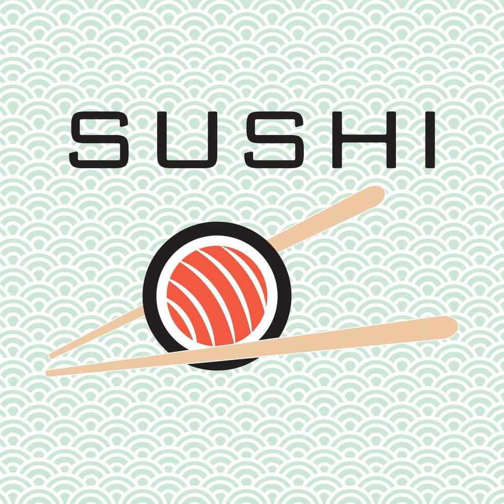 Sushi emblema icona vettore illustrazione simbolo