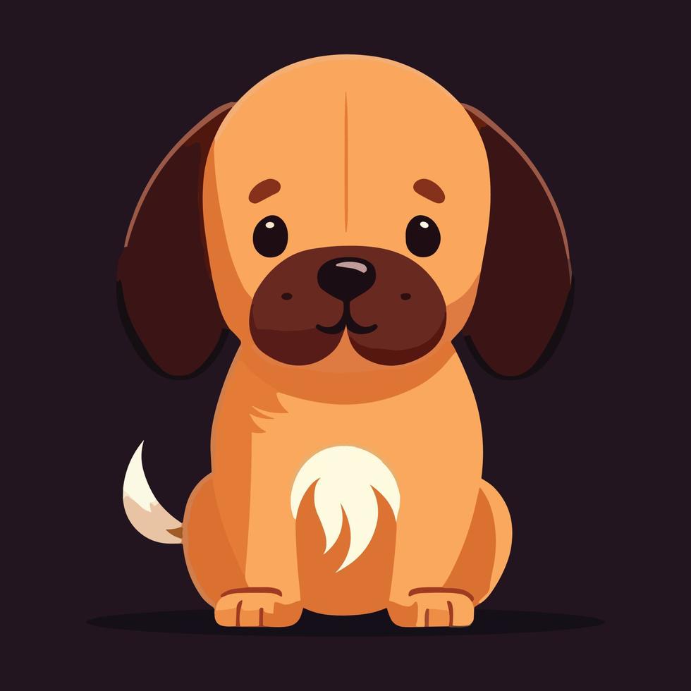 vettore carino cane cartone animato icona illustrazione