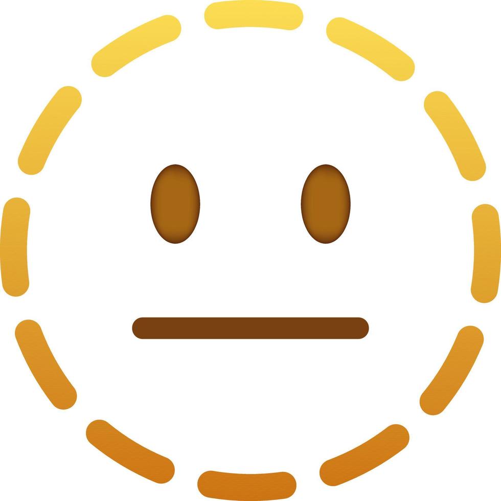 tratteggiata linea inespressivo smiley emoticon viso linea icona vettore