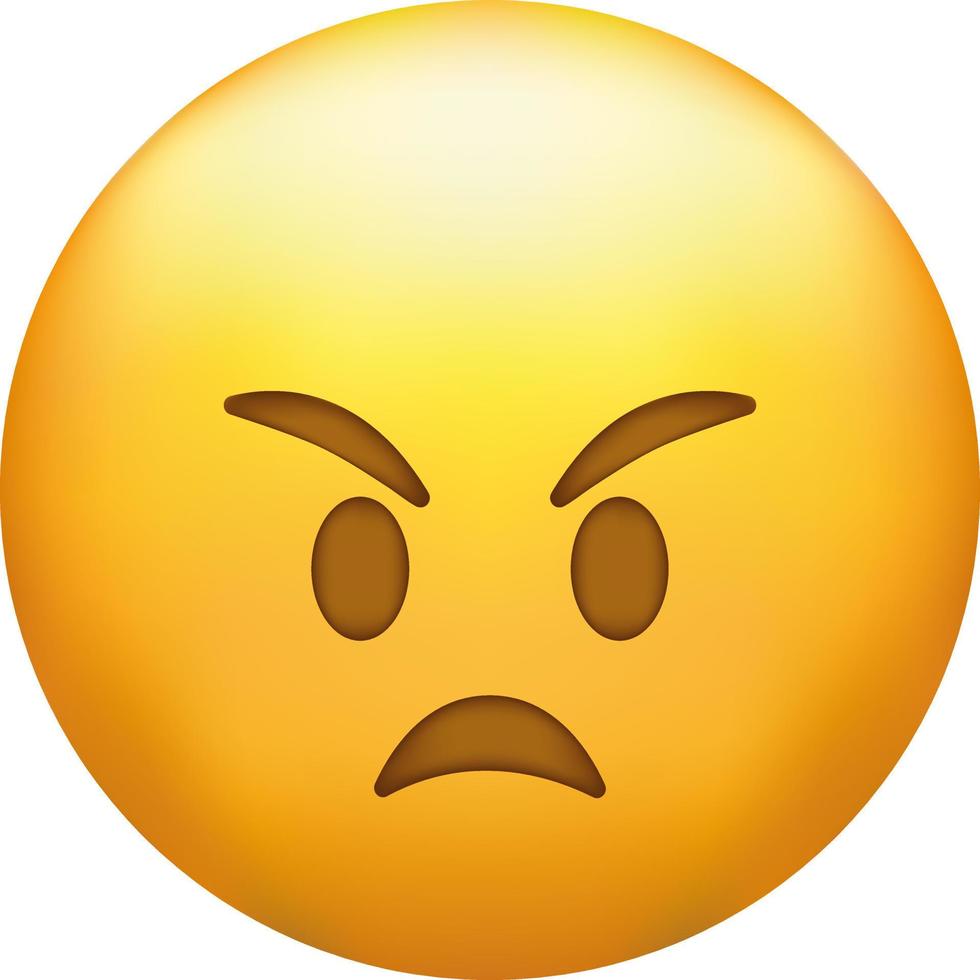 arrabbiato viso. emoji. carino emoticon isolato vettore