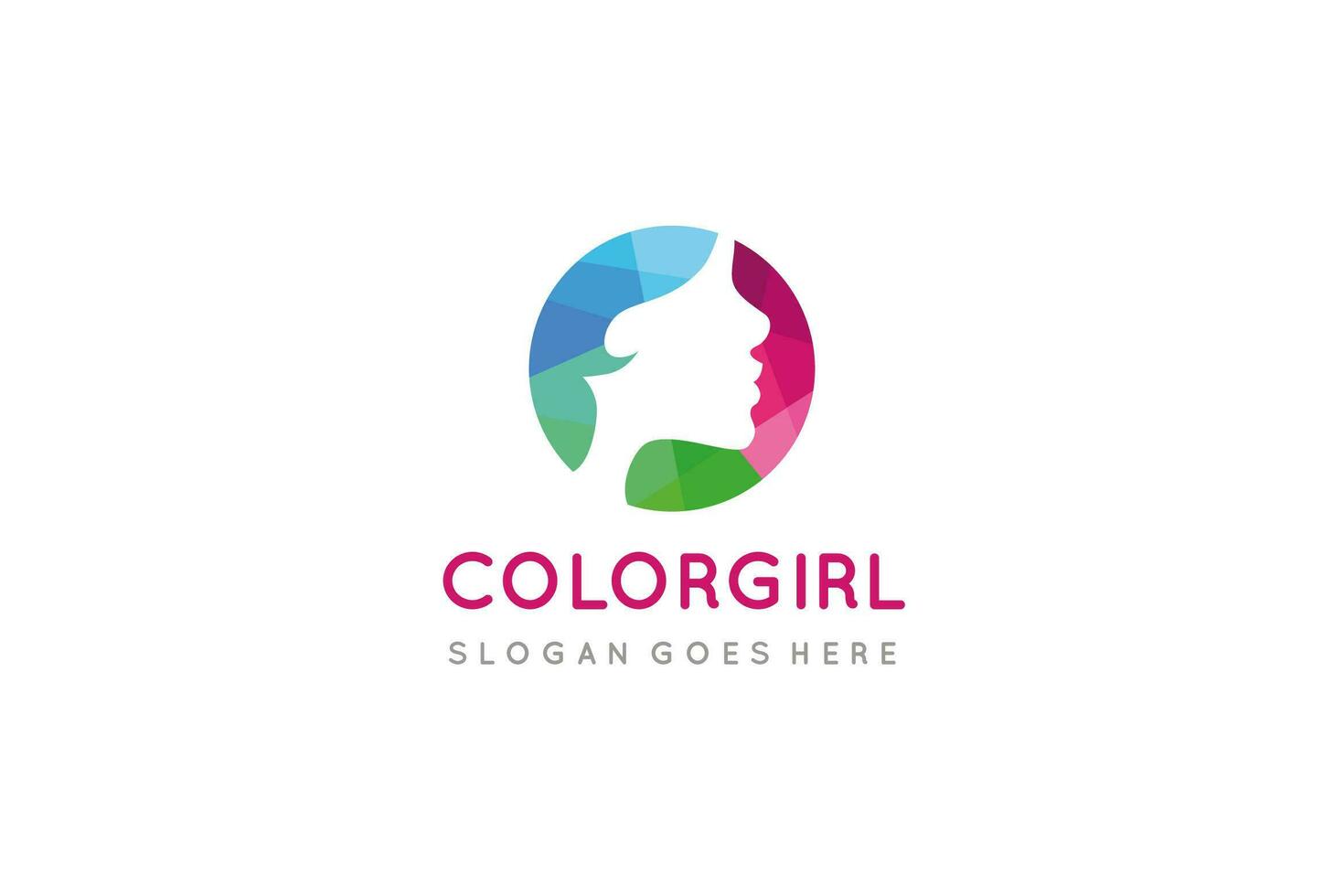 Logo ragazza colorata vettore