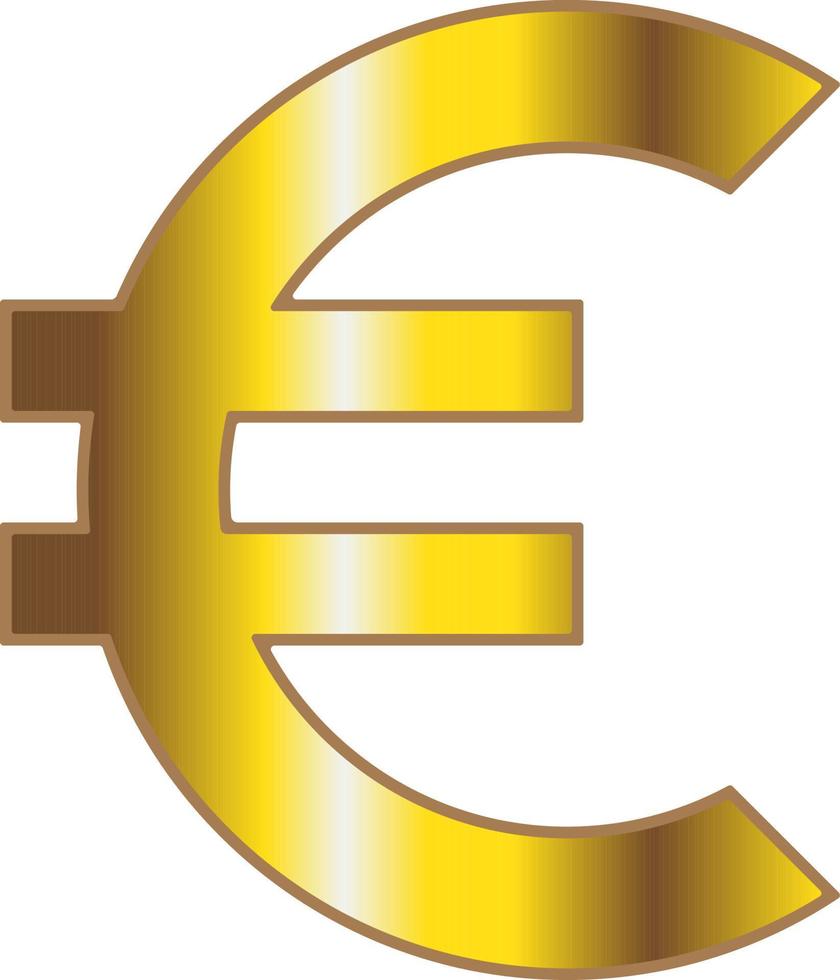 vettore d'oro Euro moneta logo