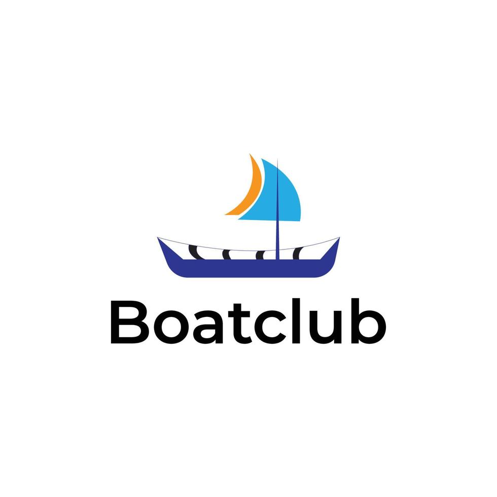 barca club moderno 3d logo design vettore