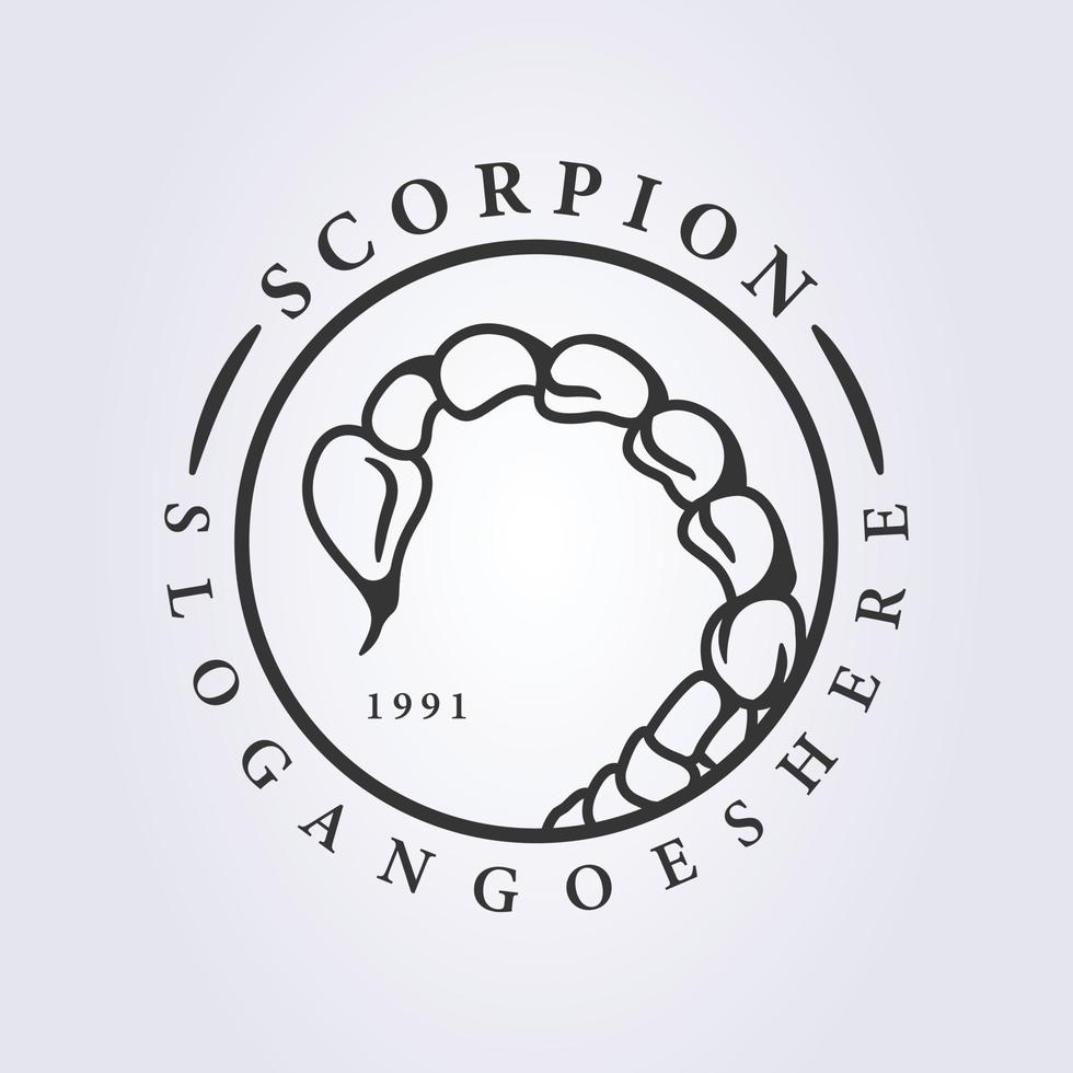 Stinger di scorpione logo vettore illustrazione design