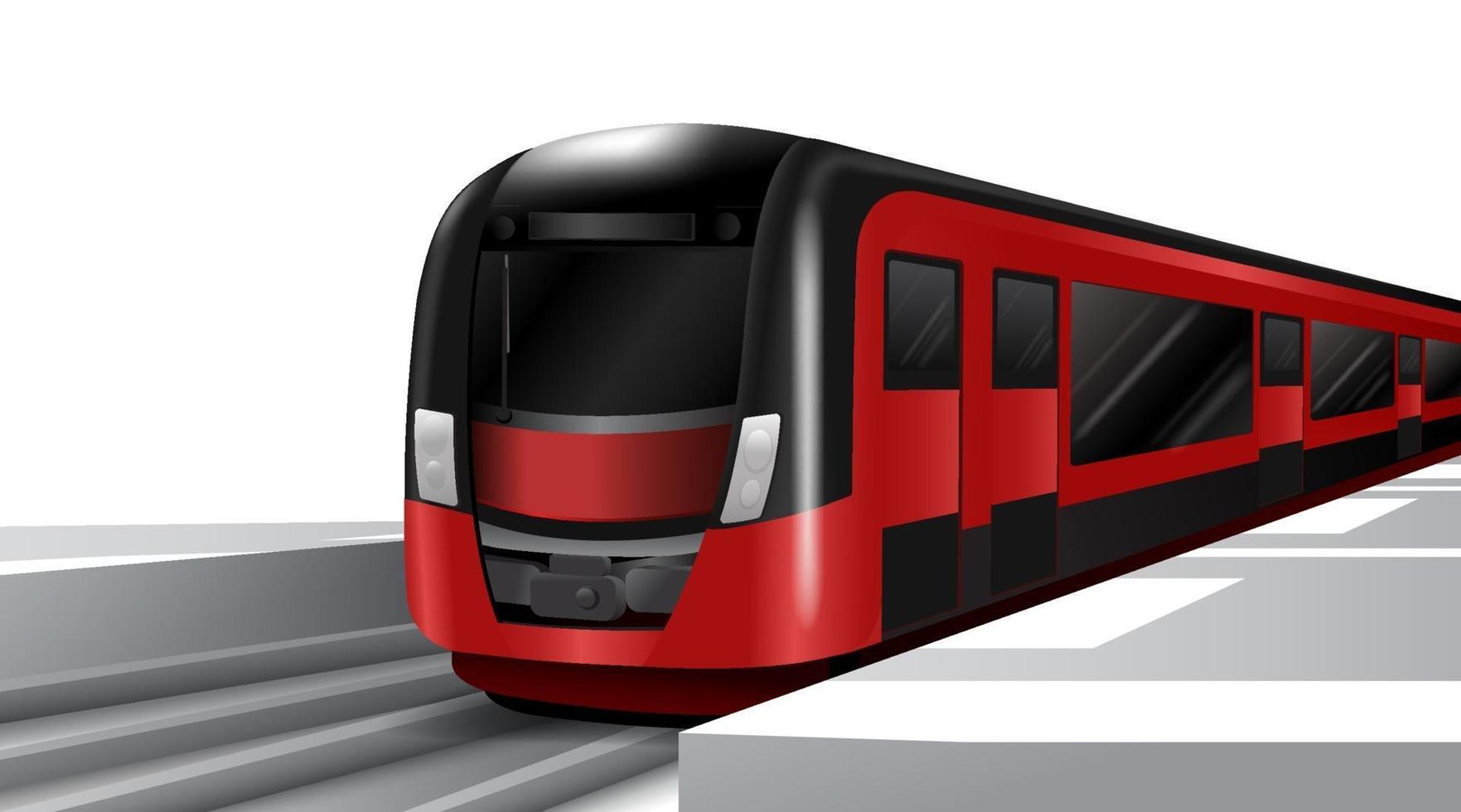 treni elettrici ad alta velocità. trasporto pubblico nella città metropolitana. illustrazione vettoriale. vettore