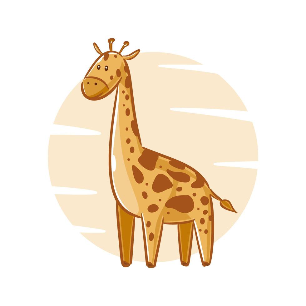 carino giraffa animale cartone animato design vettore