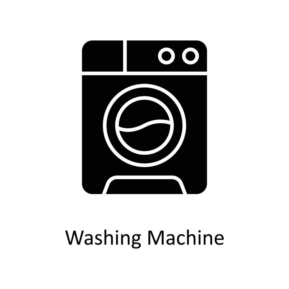 lavaggio macchina vettore solido icone. semplice azione illustrazione azione