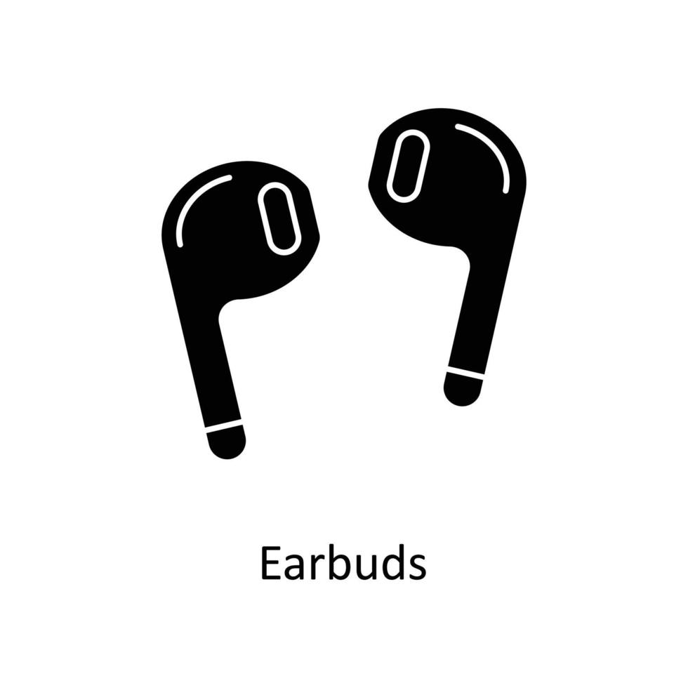 orecchio mini cuffie vettore solido icone. semplice azione illustrazione azione