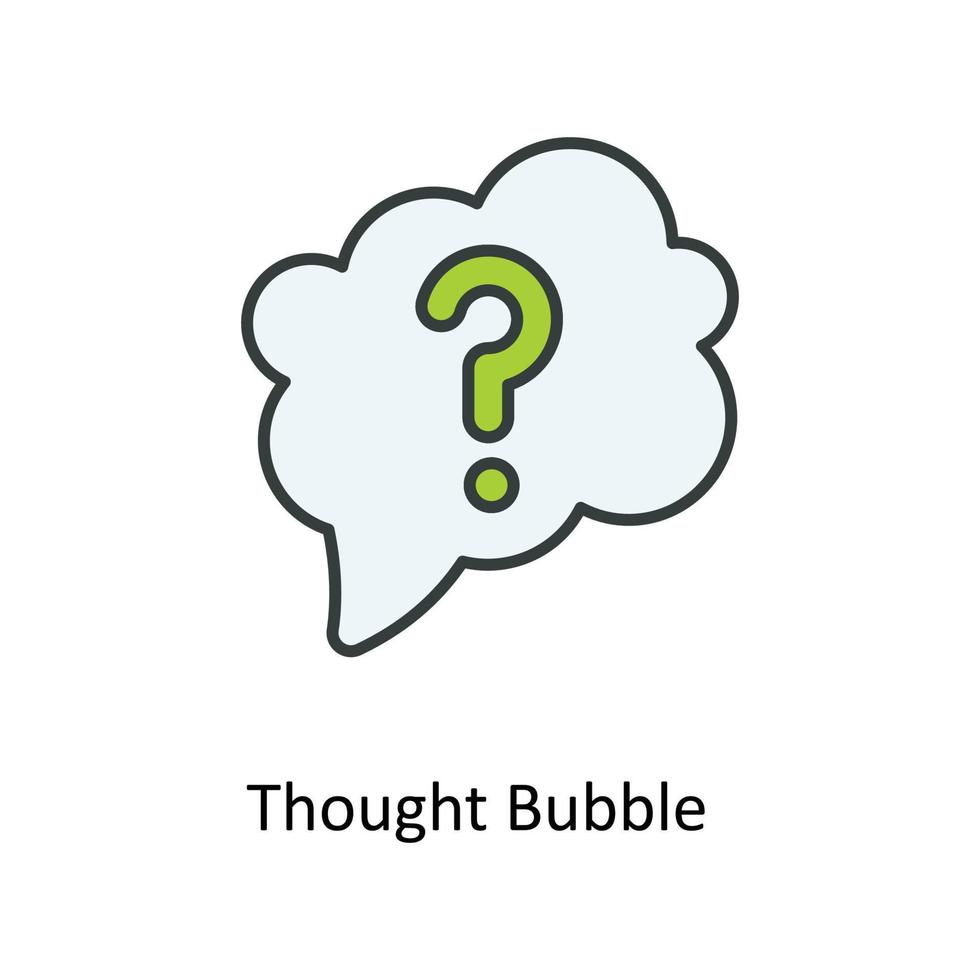 pensato bolla vettore riempire schema icone. semplice azione illustrazione azione