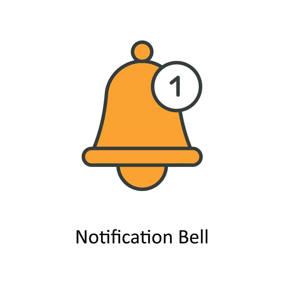 notifica campana vettore riempire schema icone. semplice azione illustrazione azione