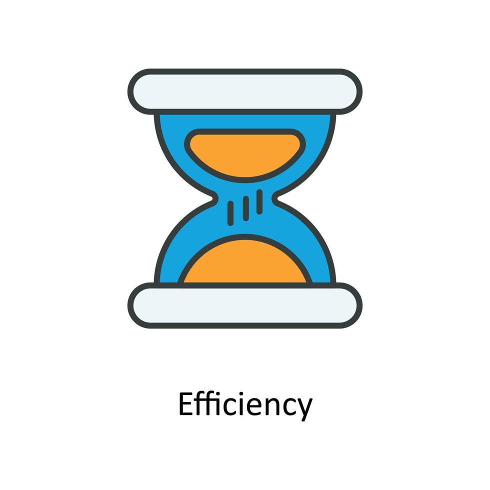 efficienza vettore riempire schema icone. semplice azione illustrazione azione