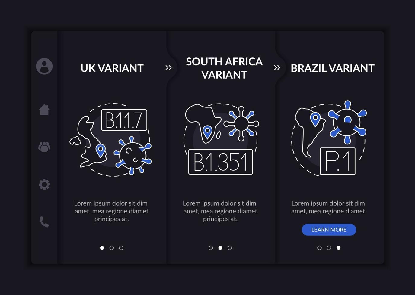 modello di vettore di onboarding di tipi di virus