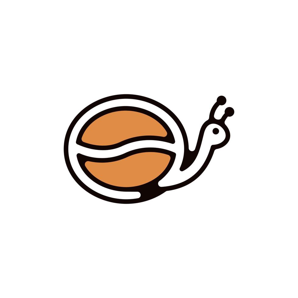 lumaca fagiolo coffe linea creativo logo vettore