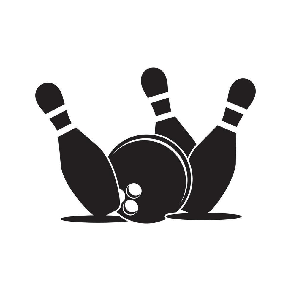 bowling icona logo, illustrazione modello design vettore