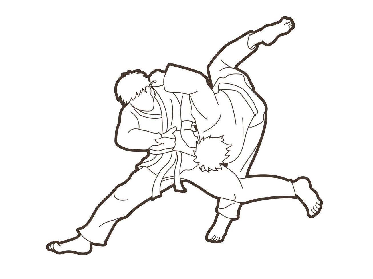 azione di lancio di judo vettore