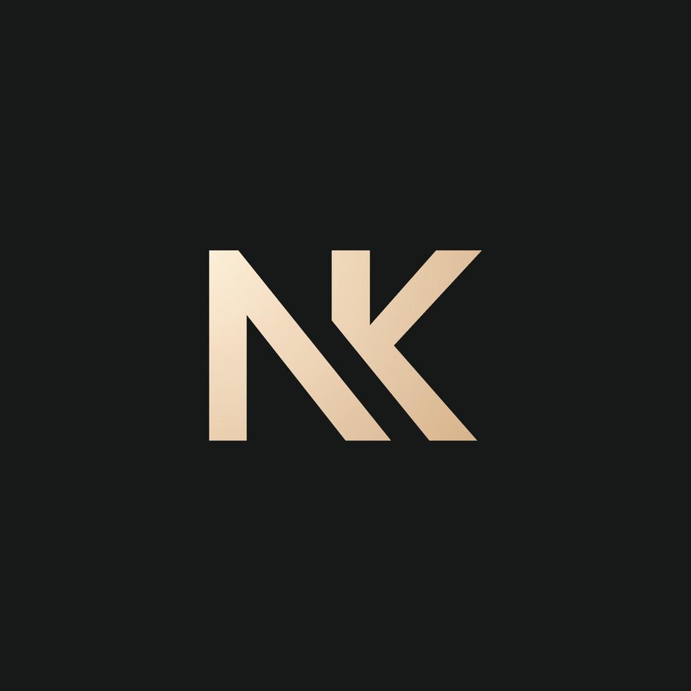 lusso e moderno nk lettera logo design vettore