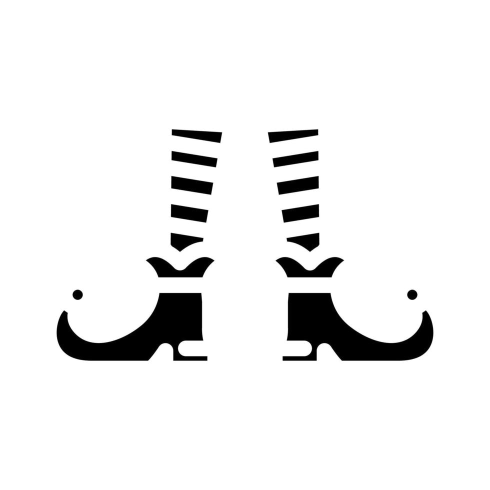 gamba elfo carino glifo icona vettore illustrazione