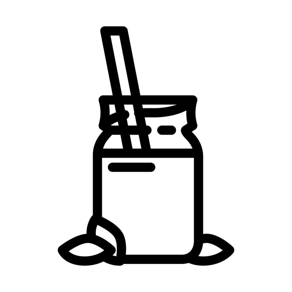 mandorla latte frullato bevanda linea icona vettore illustrazione