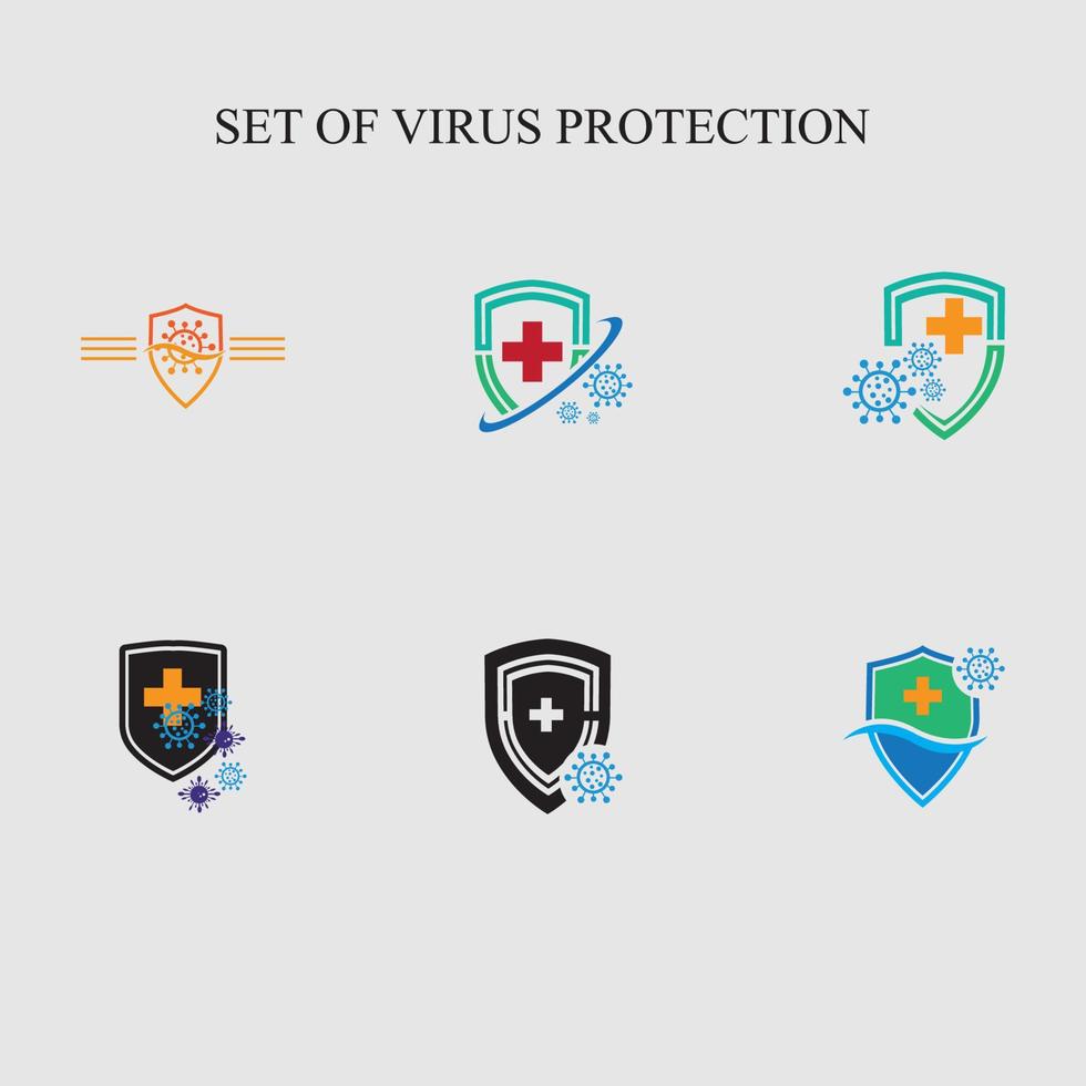 virus protezione logo e simbolo vettore