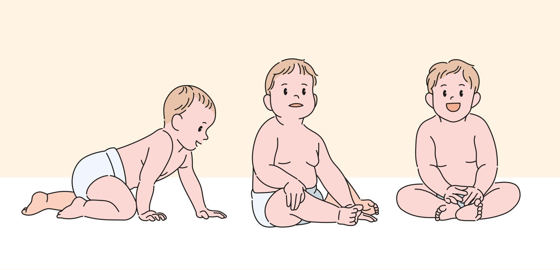 simpatico personaggio bambino. illustrazioni di disegno vettoriale stile disegnato a mano.