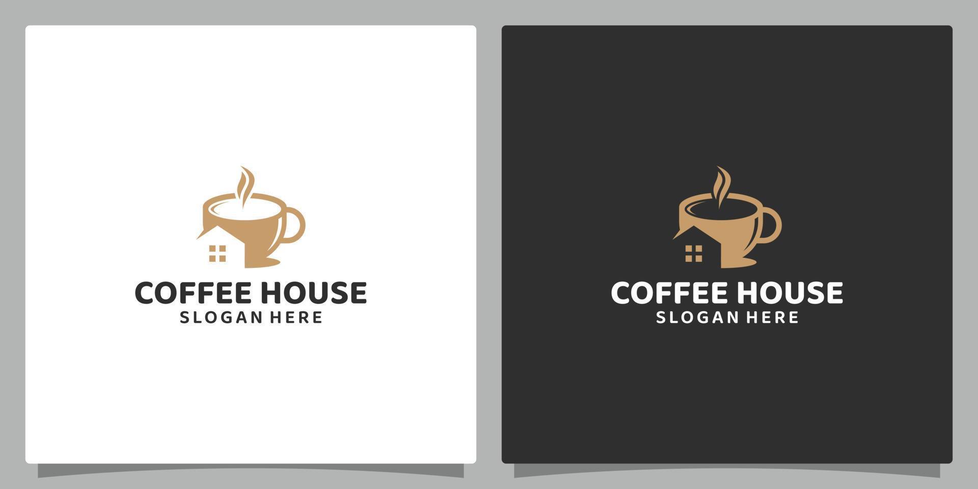 tazza caffè logo design modello con Casa edificio design logo . premio vettore