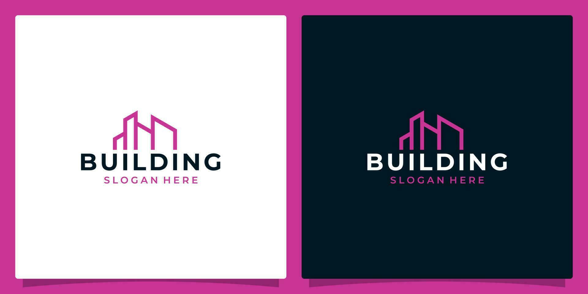 edificio logo illustrazione vettore grafico design nel linea arte stile. bene per marca, pubblicità, vero proprietà, costruzione, proprietà e appartamenti
