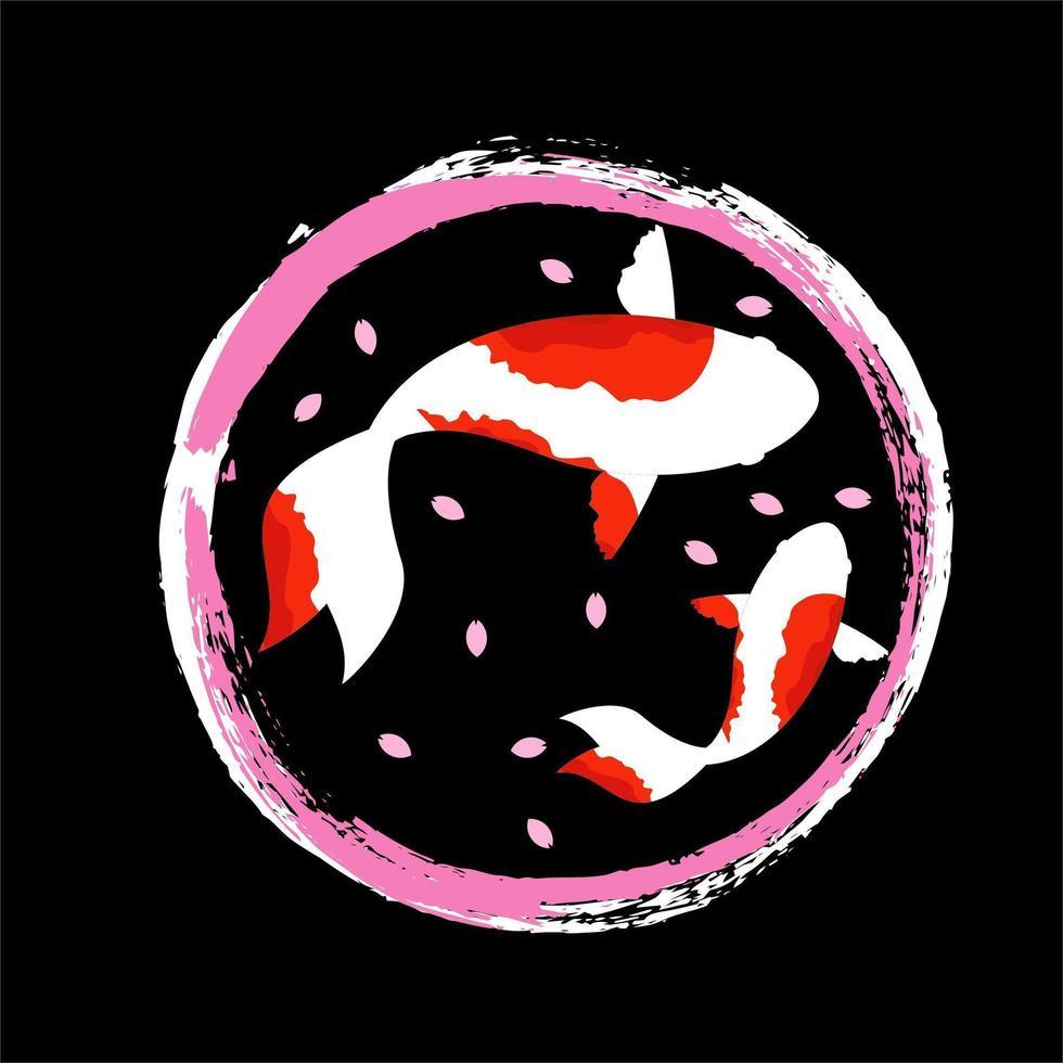 koi pesce acquerello giapponese sfondo simbolo vettore