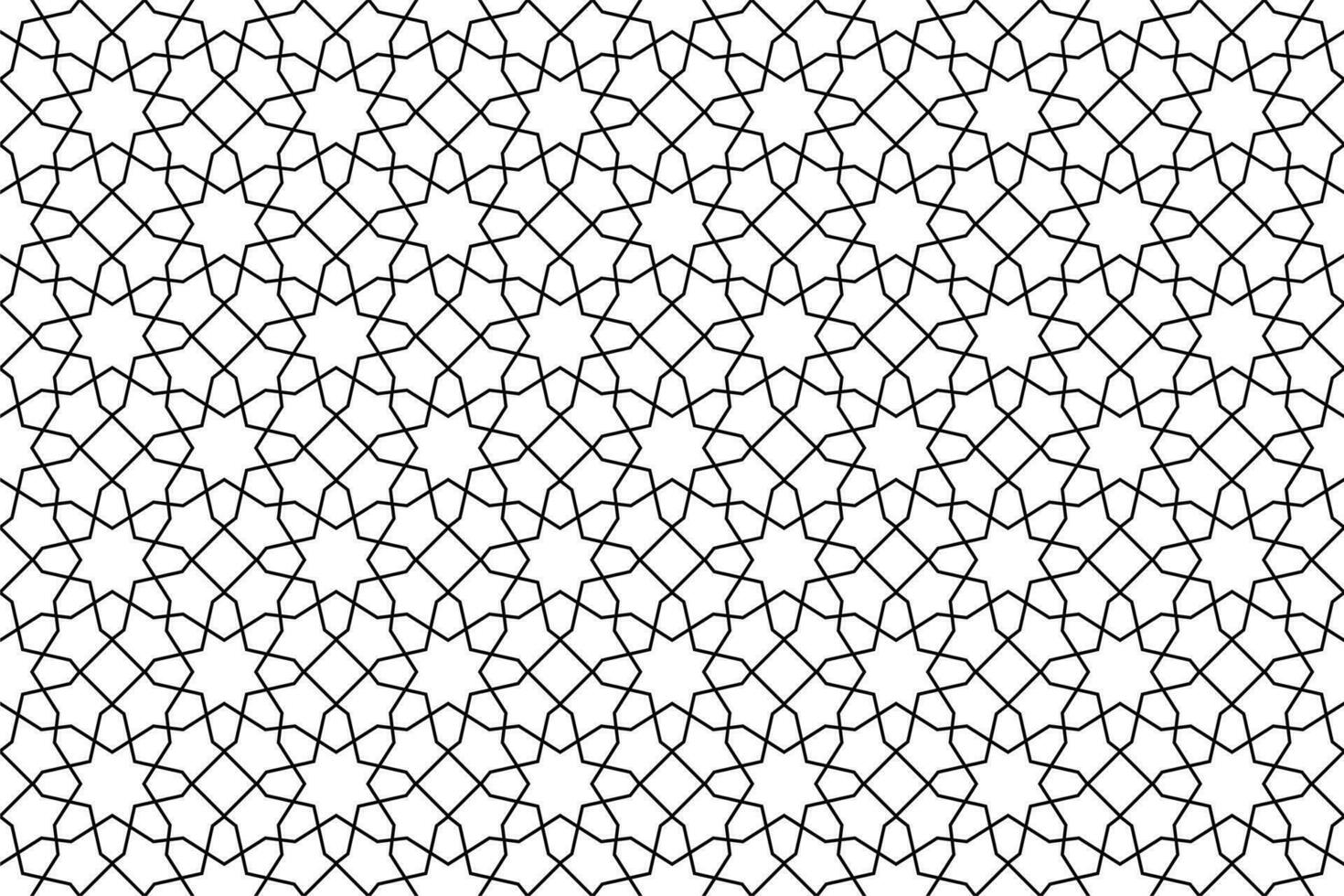 geometrico islamico modello su bianca sfondo. senza soluzione di continuità nero linea design. vettore