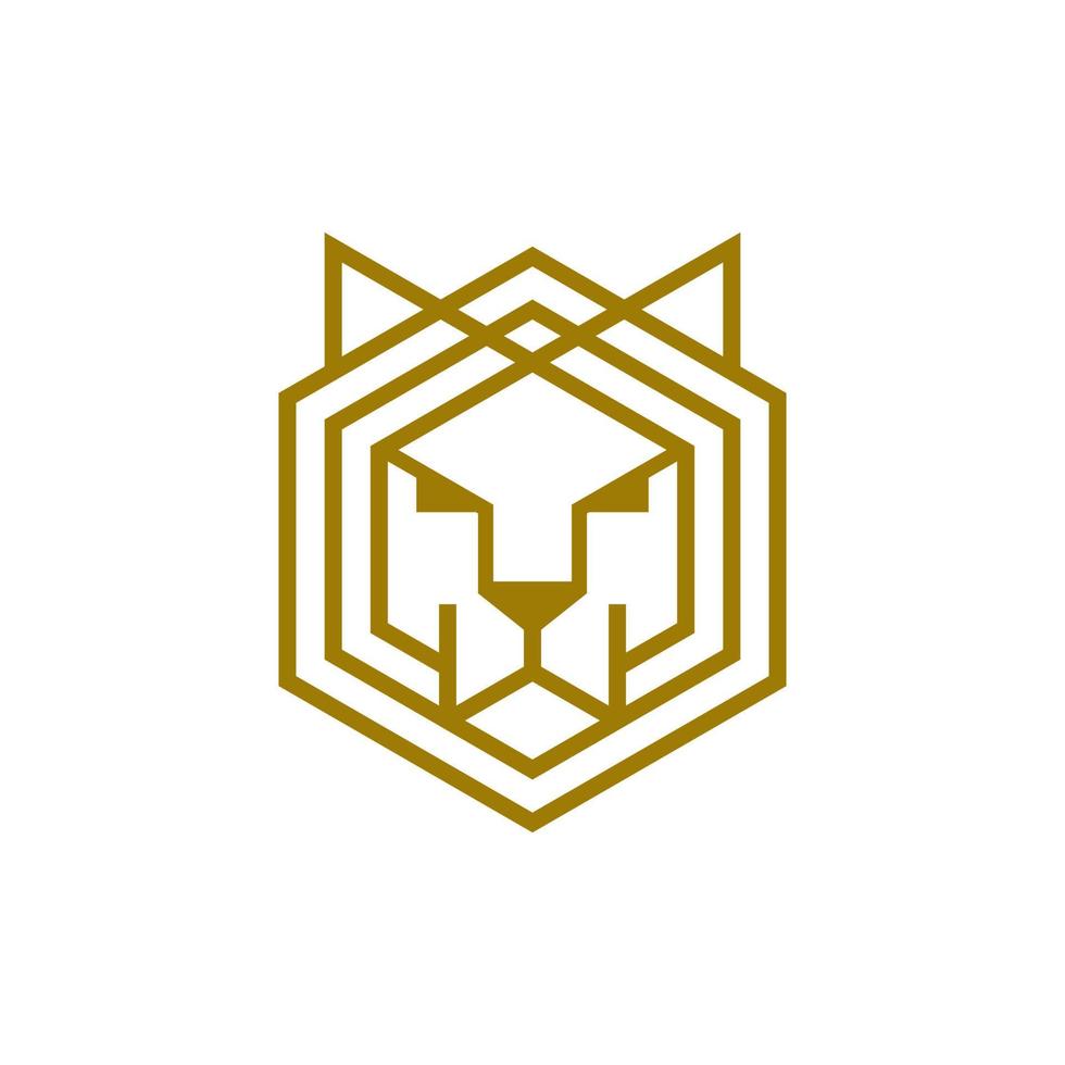 tigre testa vettore illustrazione di lineare stile logo design modello
