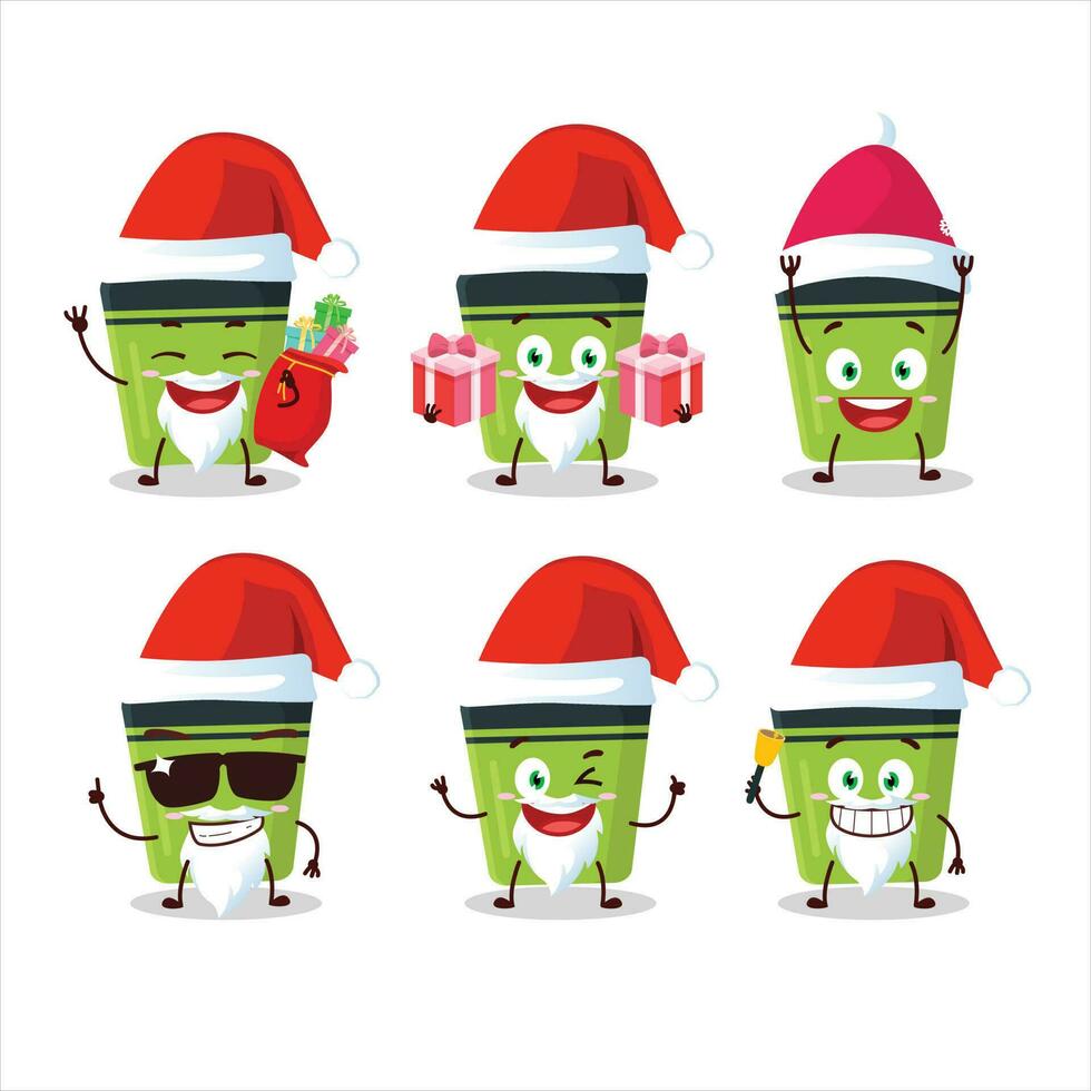 Santa Claus emoticon con verde evidenziatore cartone animato personaggio vettore