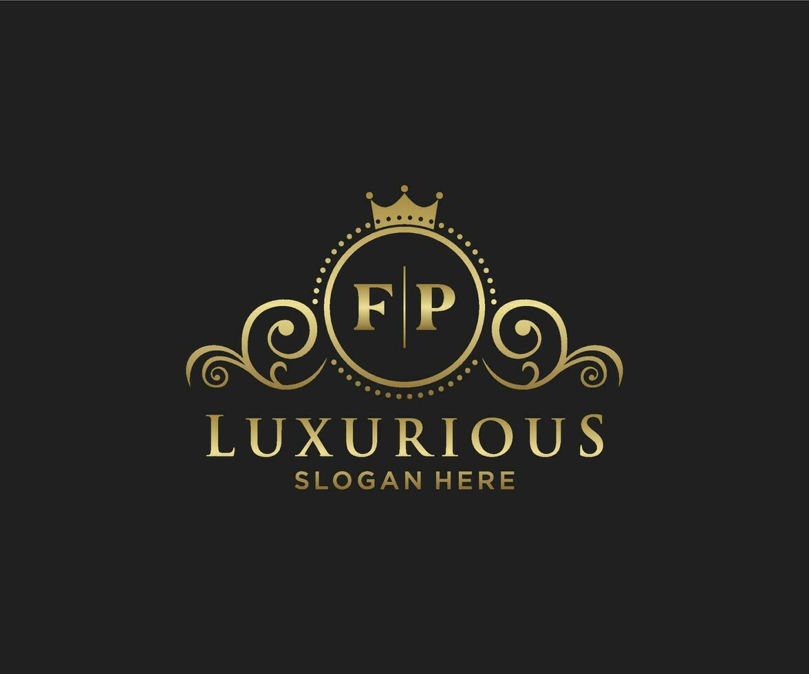 iniziale fp lettera reale lusso logo modello nel vettore arte per ristorante, regalità, boutique, bar, Hotel, araldico, gioielleria, moda e altro vettore illustrazione.
