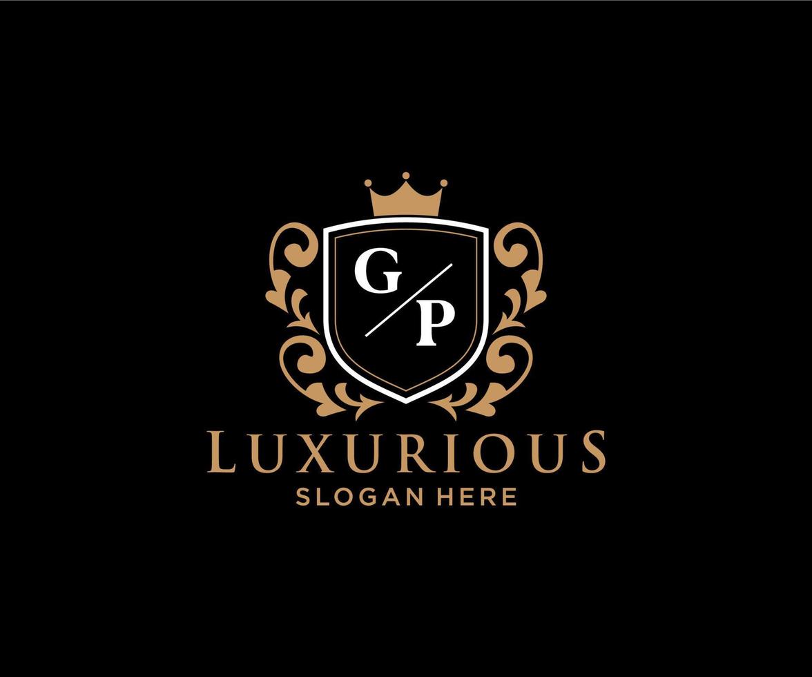 iniziale gp lettera reale lusso logo modello nel vettore arte per ristorante, regalità, boutique, bar, Hotel, araldico, gioielleria, moda e altro vettore illustrazione.