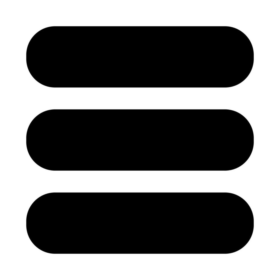 Hamburger di utente interfaccia solido icona impostato vettore