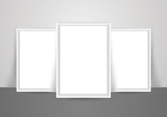 Mockup di poster bianco vuoto per immagini vettore