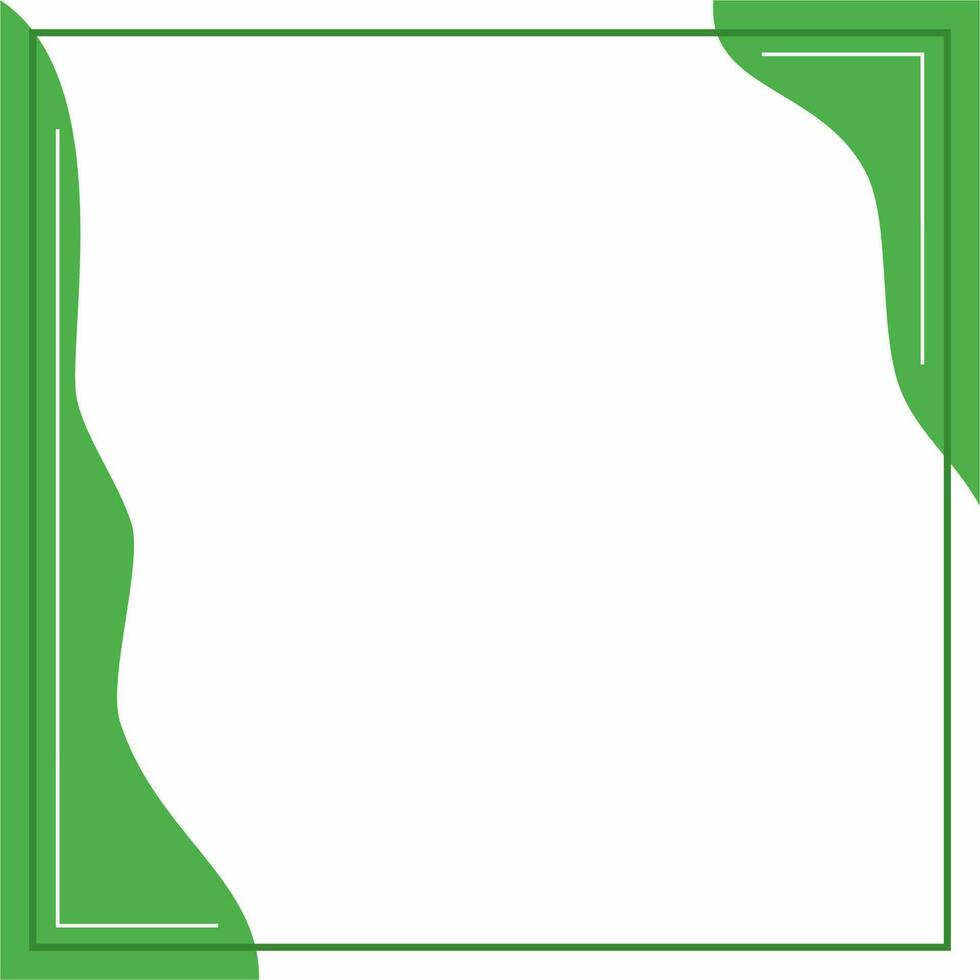 telaio o confine. verde e bianca sfondo colore con banda linea e ondulato forme. adatto per sociale media inviare. vettore