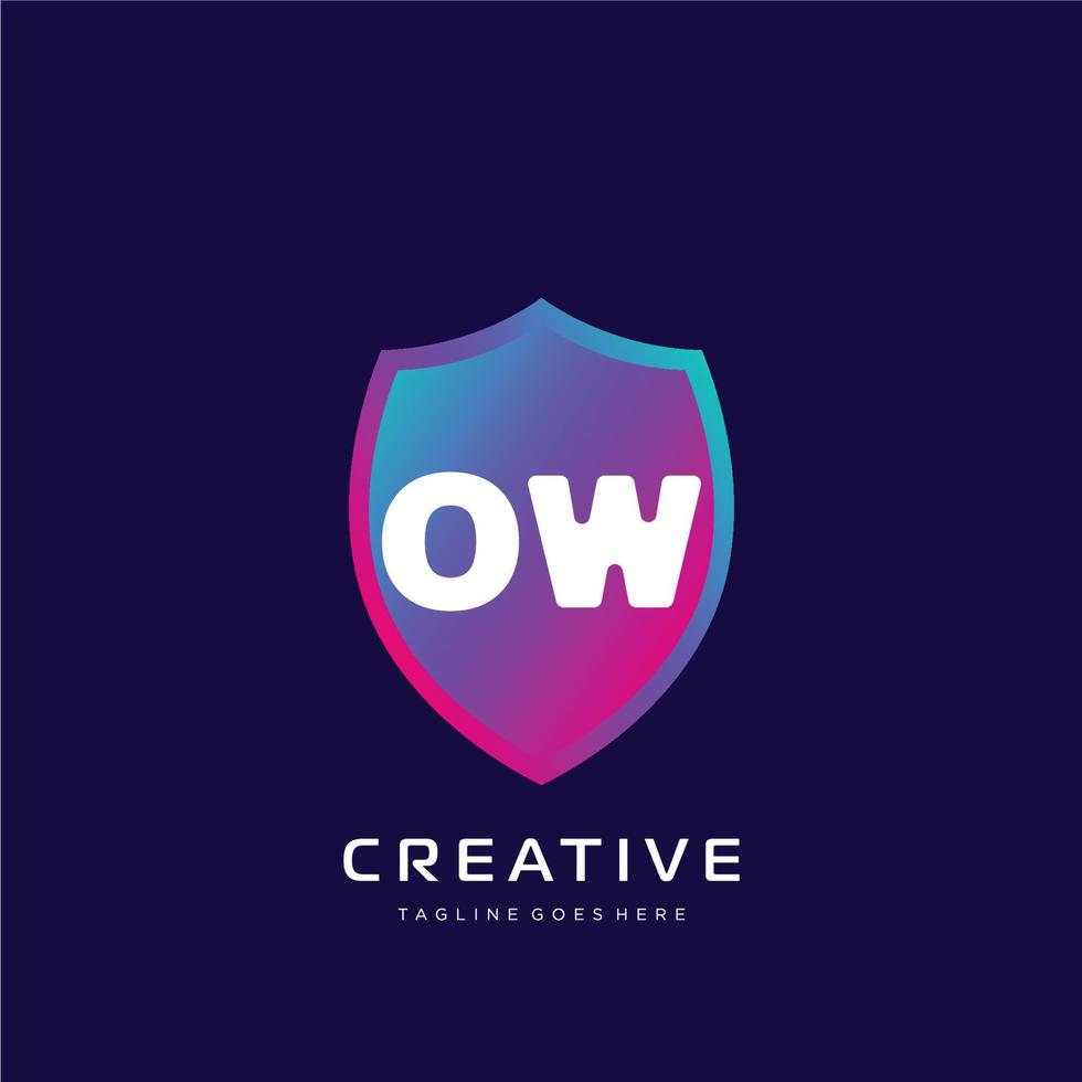 ow iniziale logo con colorato modello vettore. vettore