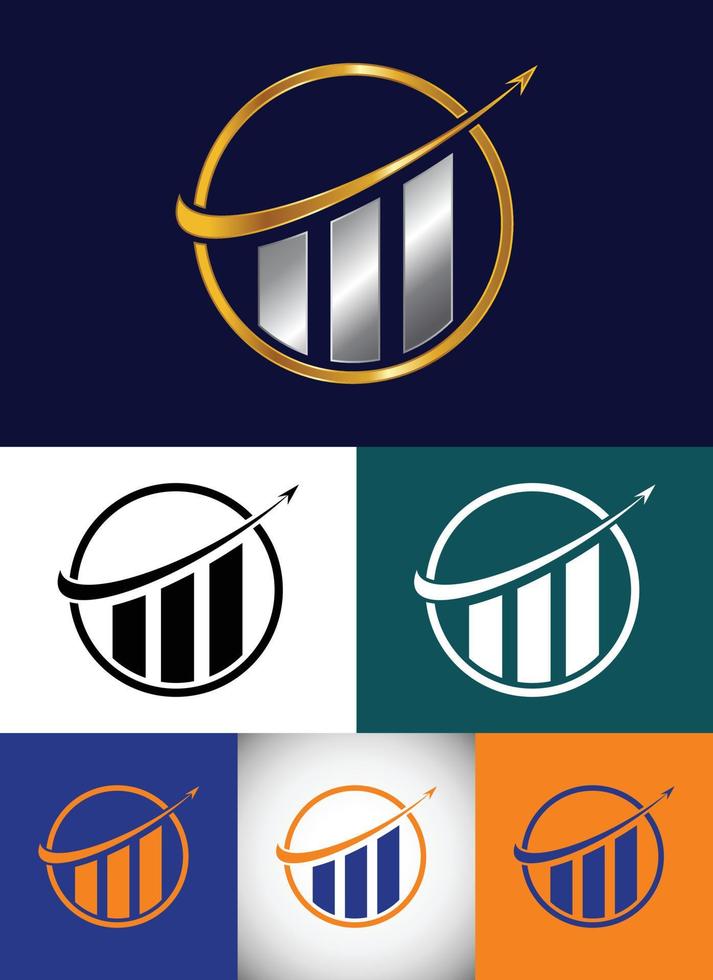 modello vettoriale per la progettazione del logo finanziario e contabile con variazioni di colore multiple