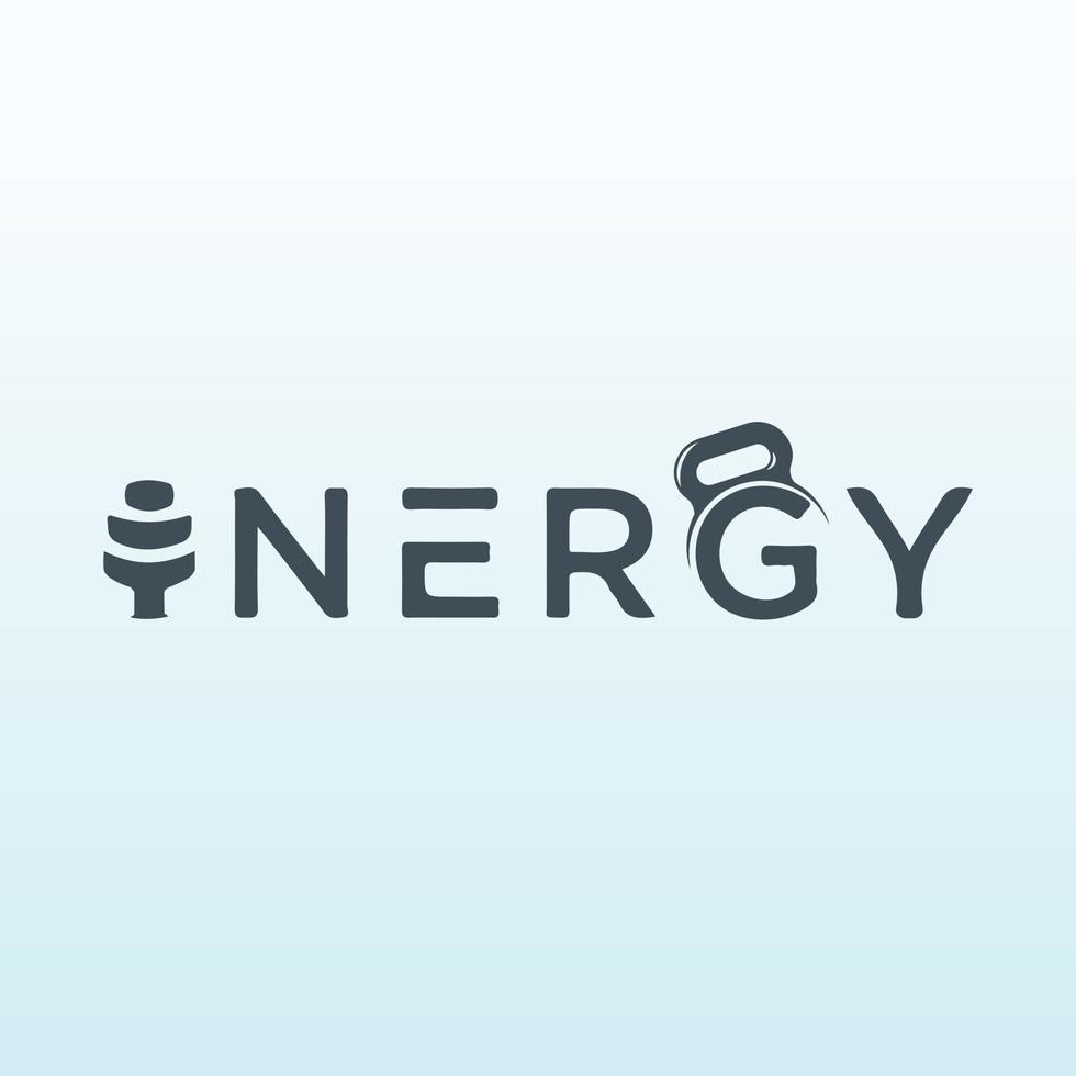 energia logo design con fitness Palestra icona vettore