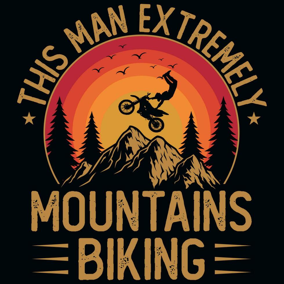 montagna bicicletta ciclista grafica maglietta design vettore